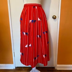 NWT Molly Bracken Woven Flag Midi Skirt